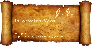 Jakabovits Vera névjegykártya