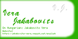 vera jakabovits business card